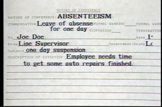 ABSENTEEISM AND TARDINESS - 16 Min. - Click Image to Close